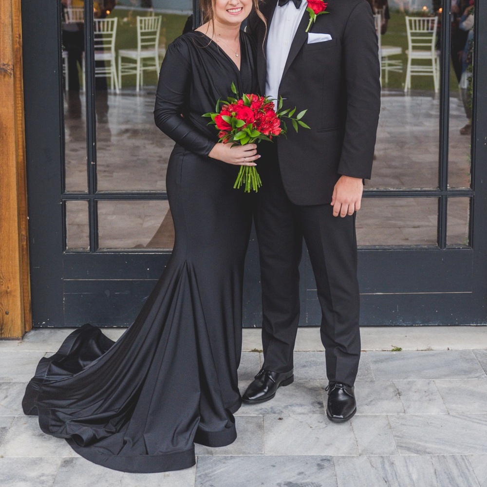 Black Jessica angel bridesmaid dress or prom dress from OML boutique